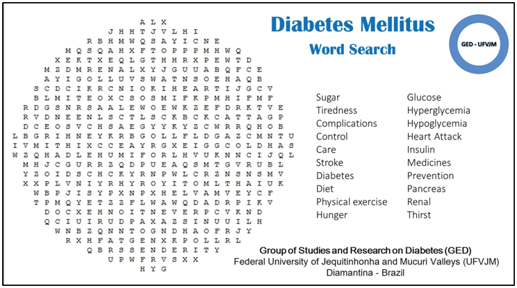 Diabetic Word Search Printable